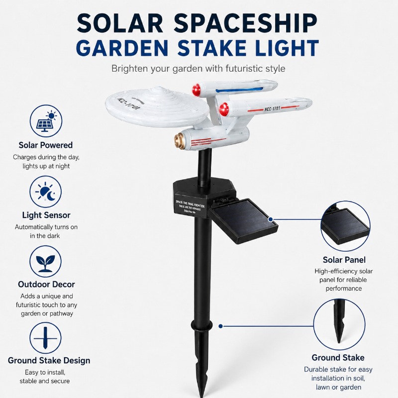 Halo Outdoor Lighting - Star Trek USS Enterprise Solar Bahçe