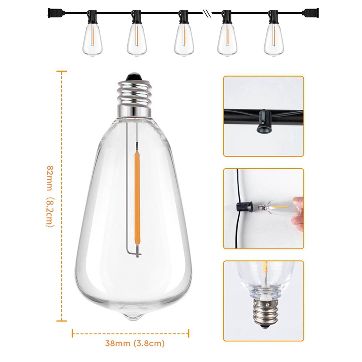 String Light Bistro - Üst düzey ST38 LED ışık dizisi