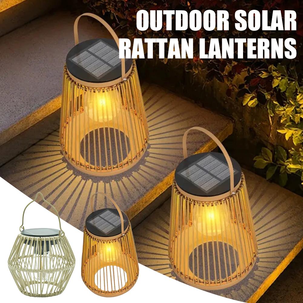 Outdoor Lighting For Garden - IP65 Su Geçirmez Güneş Enerjili Rattan