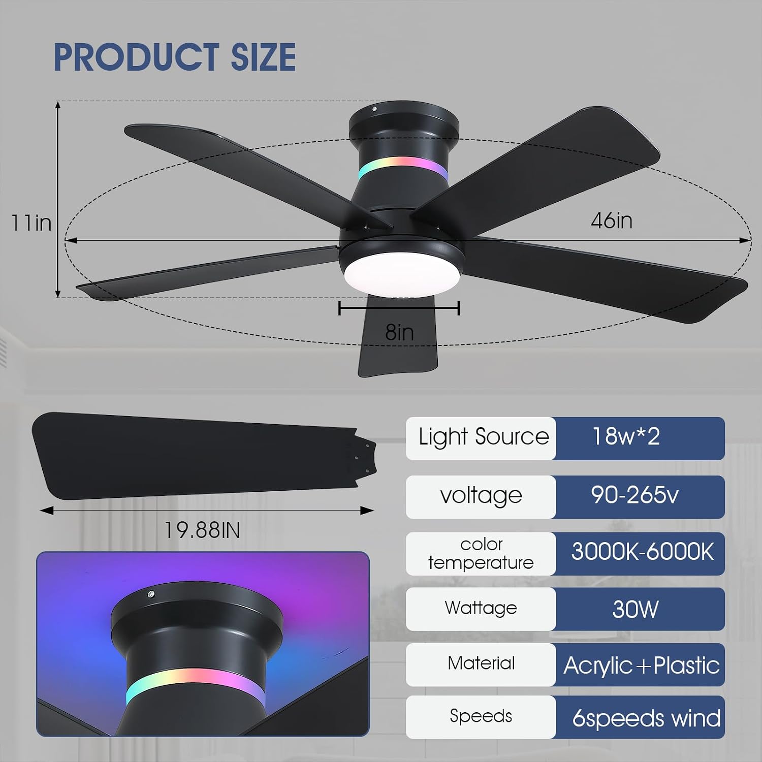 46 inç Siyah Tavan Vantilatörü - Outdoor Lighting Lowes incelemesi ve fiyatı