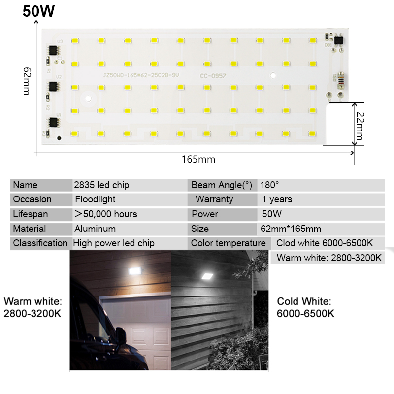 2 adet/grup 50W LED lamba yuva - Outdoor Lighting Spotlight incelemesi ve fiyatı