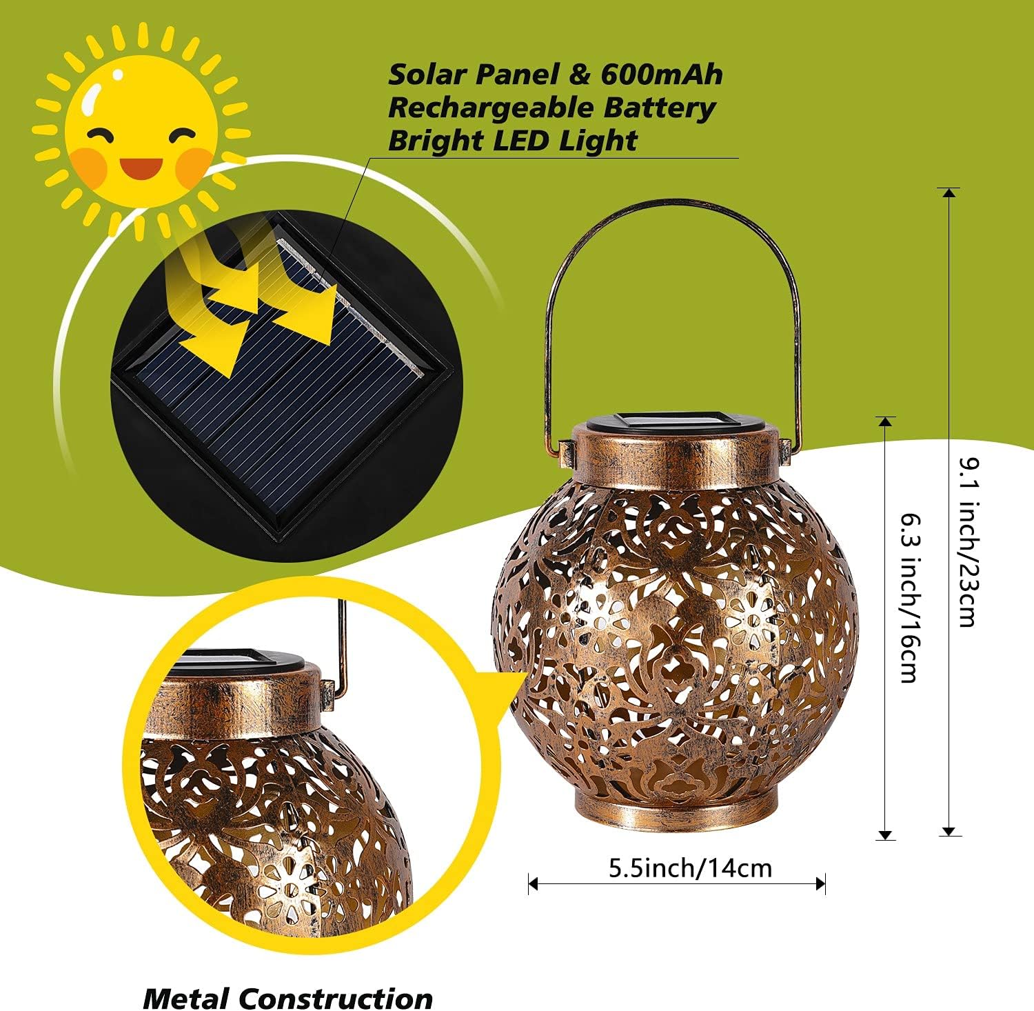 1-6 adet fas güneş fenerleri a - Outdoor Lighting Solar Panel incelemesi ve fiyatı