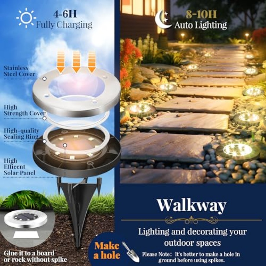 Güneş Enerjili Zemin Lambaları - Outdoor Lighting For Garden incelemesi ve fiyatı